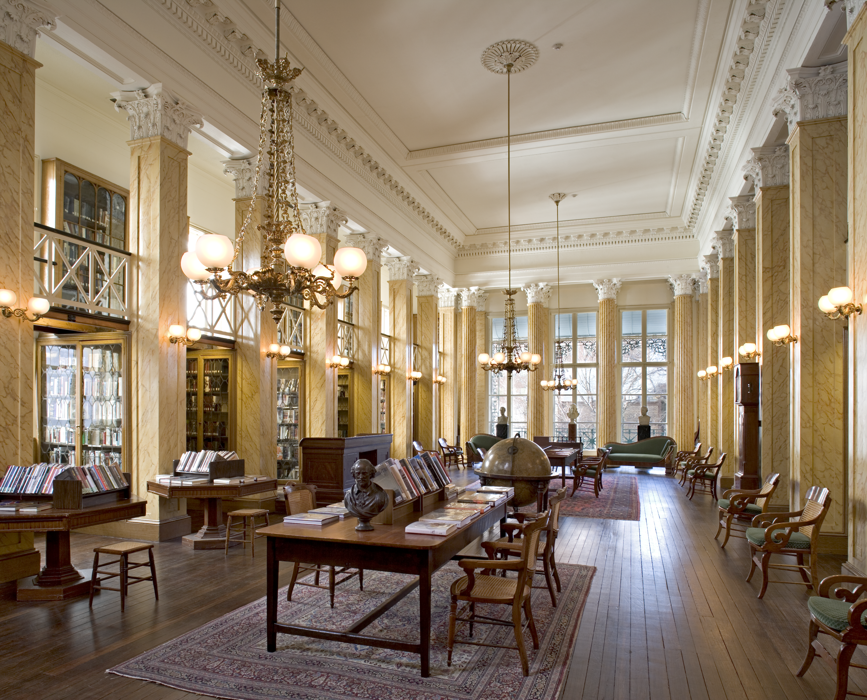 One of the two reading rooms in The Athenaeum of Philadelphia (photo credit: Tom Crane)