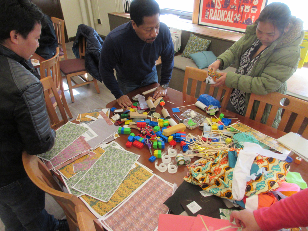 Parents from John H. Taggart Elementary School gather materials to create model | Mifflin Square Plan