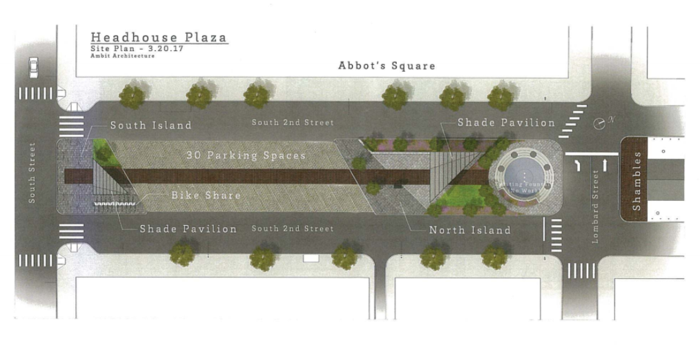 Plan for Headhouse Plaza (Art Commission, June 2017) | Ambit Architecture