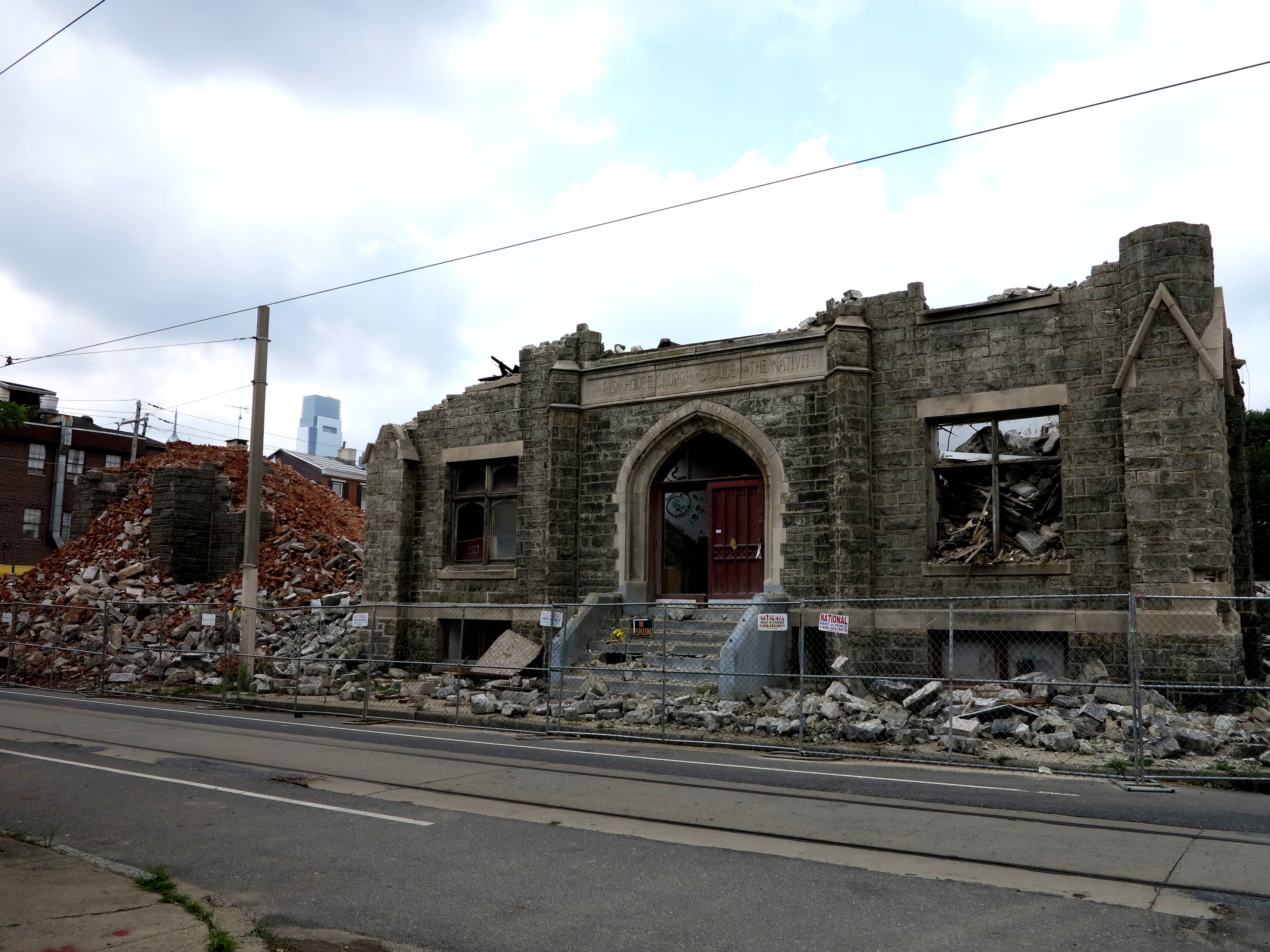 Ruffin Nichols Memorial AME demolition in progress, August 8, 2013