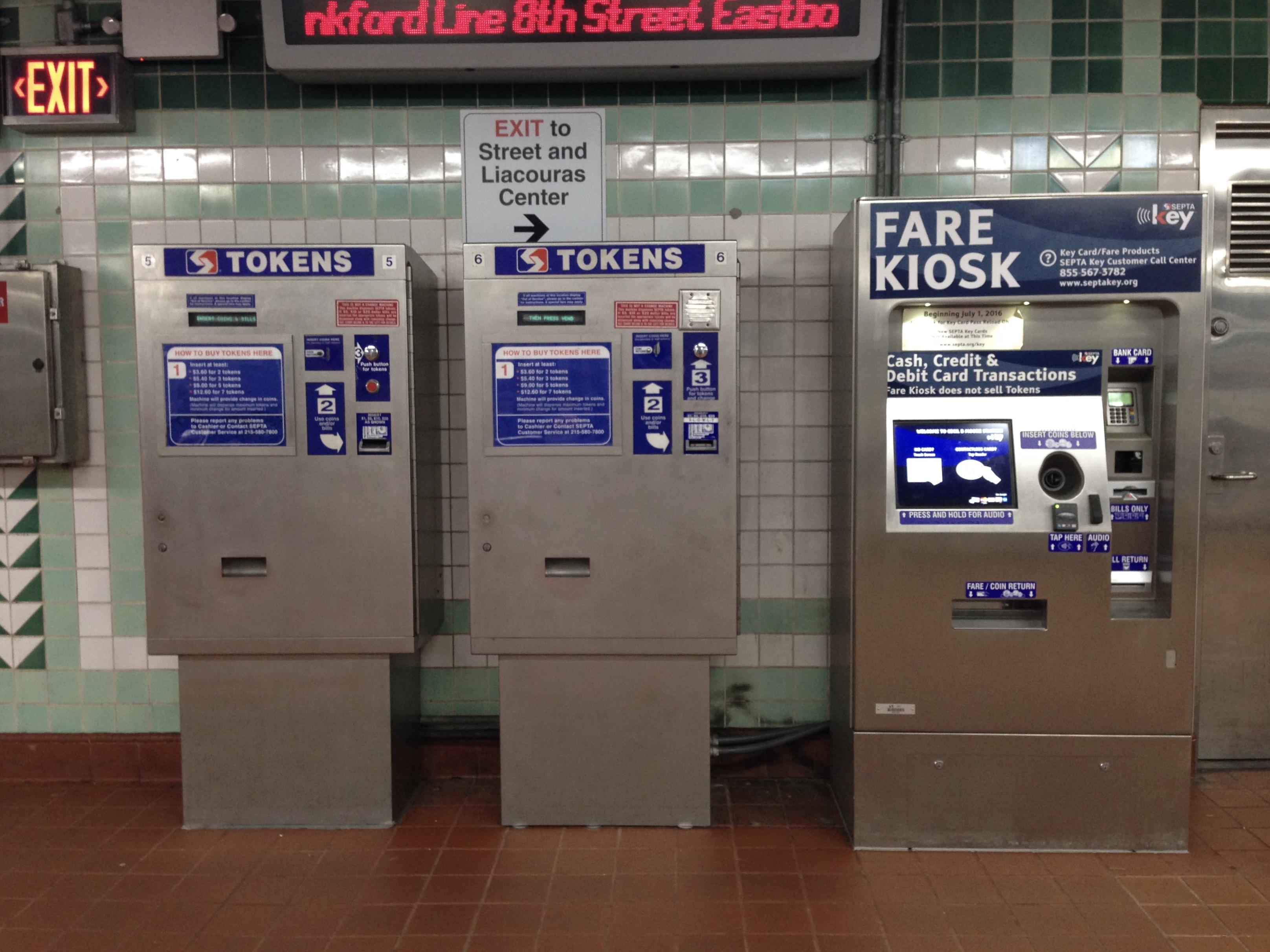 SEPTA fare kiosks, new and old