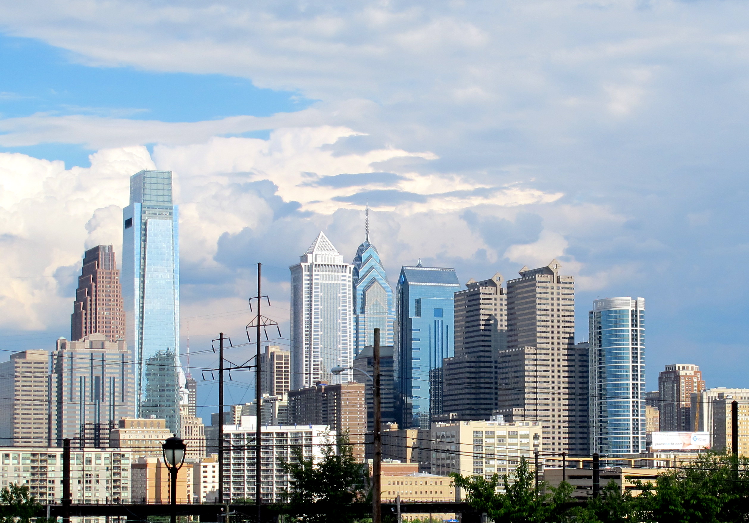 A skyline photo of Center City taken from West Philadelphia.