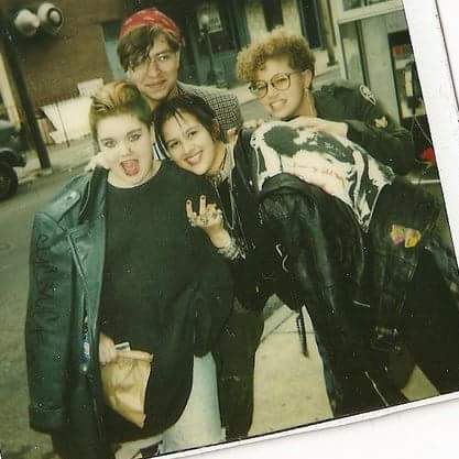 A snapshot of Venise Whitaker (left, in black leather jacket) taken in Philly in the early '90s, with her friends. (Photo courtesy of Venise Whitaker)