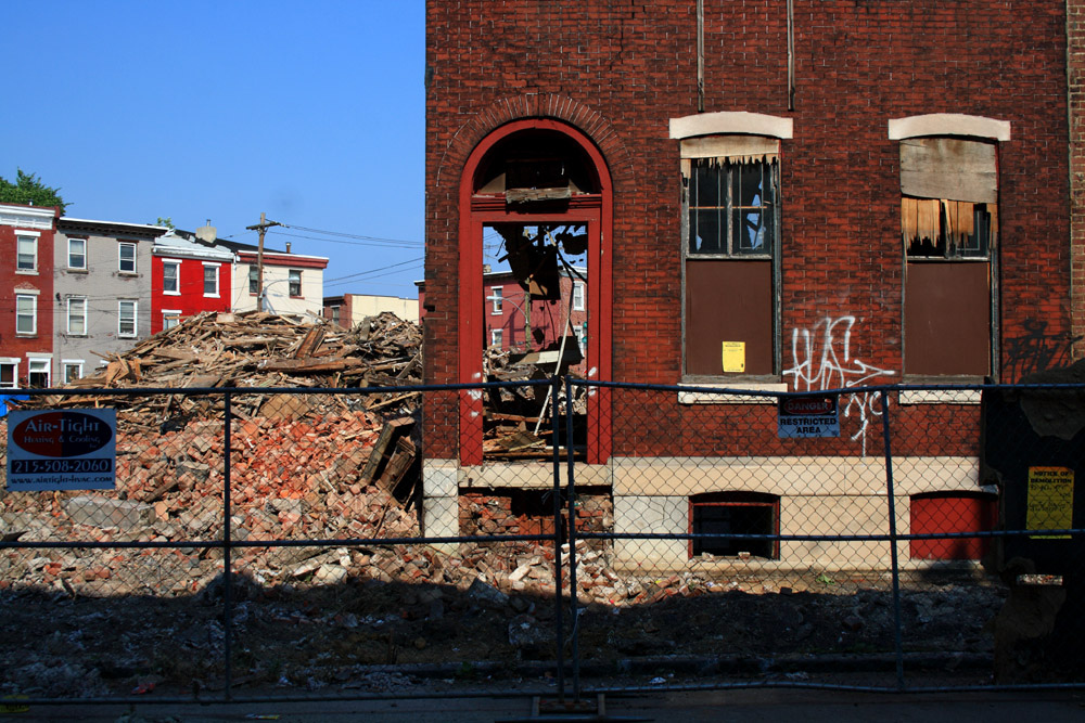 A rowhouse demolition. | Phillytrax, EOTS Flickr Group