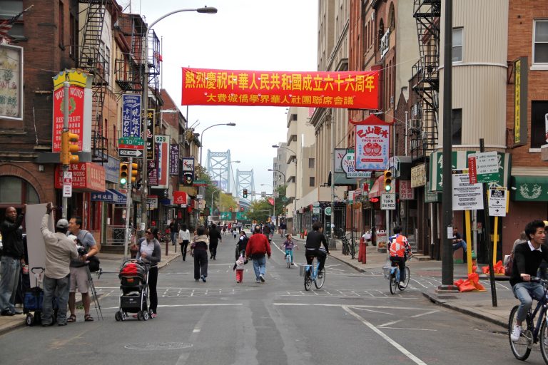 Race Street in Philadelphia's Chinatown. Chinese immigrants make up the single largest group of foreign-born residents in the city. 