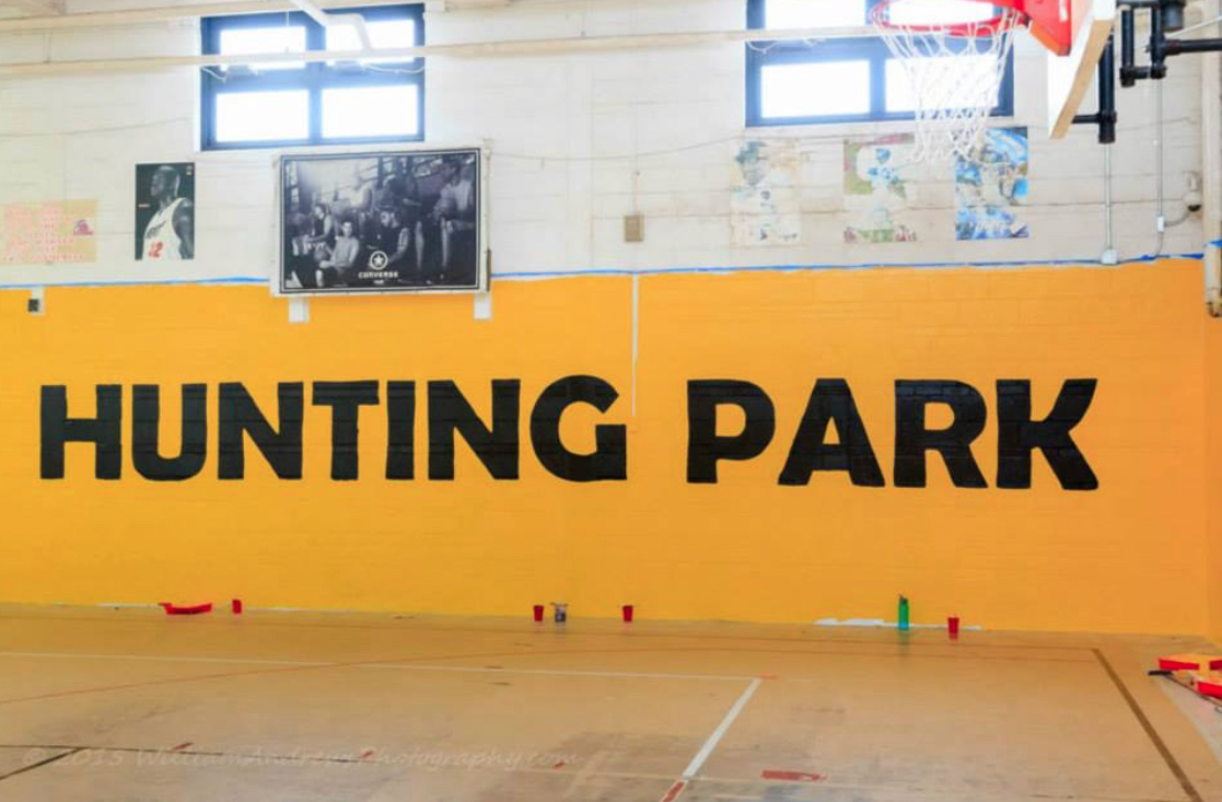 The basketball court at Hunting Park Rec Center.