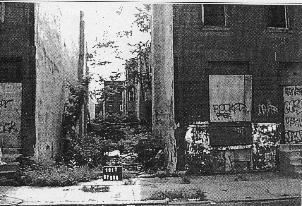 Abandoned buildings on N. 8th Street, late 1990s.