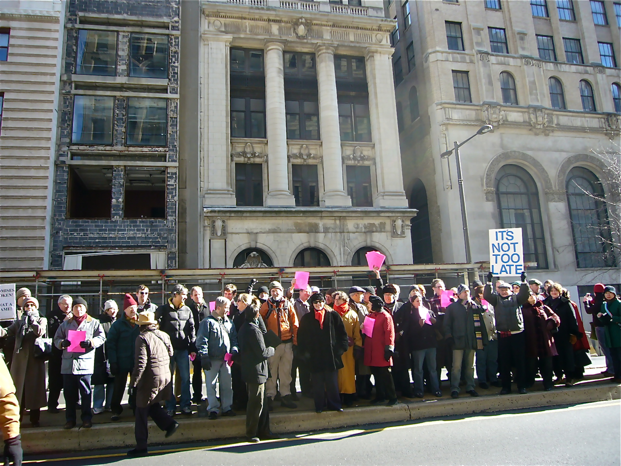 Preservation rally for ill-fated PLICO Building