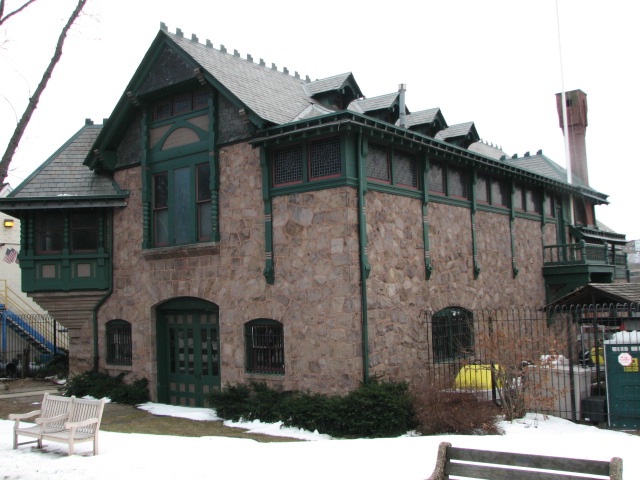 Frank Furness designed the Undine Barge Club building, Boathouse #13, in 1882.