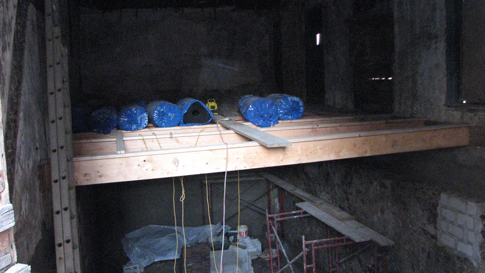 Restoration of the interior requires building new floors.