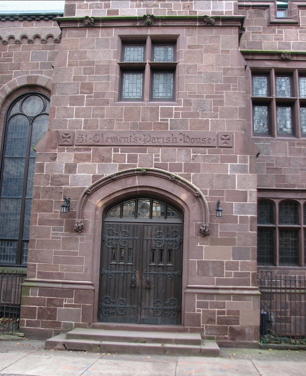 The entrance to St. Clement's Parish House on Cherry Street.
