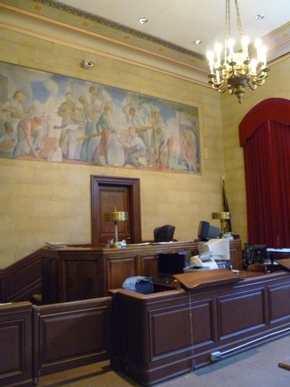 PWA murals are found in courtrooms and other public spaces in the Family Court building.