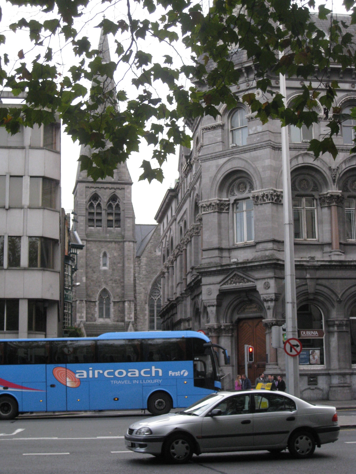The variety of architecture visible from Dame Street