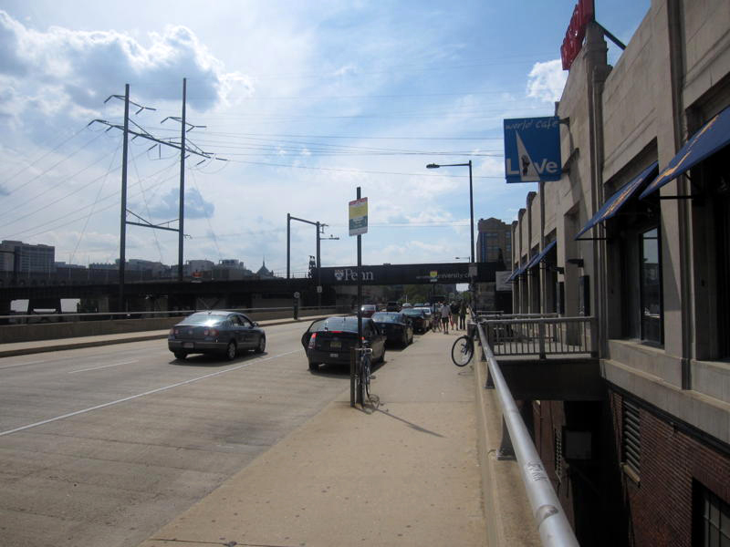 Trophy Bikes owner Mike McGettigan is concerned about the speed of cars on the Walnut Street Bridge, especially outside of the W