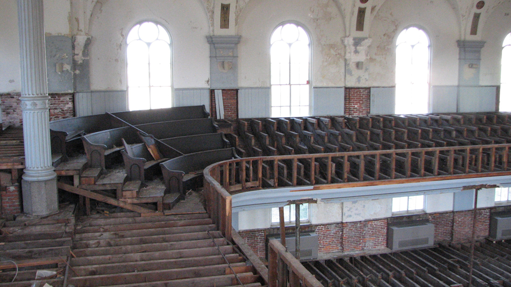 Most of the pews were also removed by the former congregation.