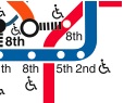 A closeup of the omitted pedestrian connection in the new SEPTA map.