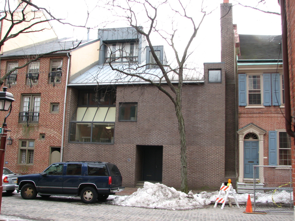 The Franklin Roberts House, 230 Delancey, is a more somber deconstruction of the Colonial style.