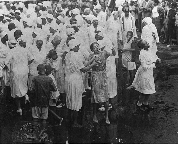 A mass baptism at 16th in Christian in 1946. Photo by John W. Mosley