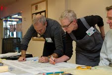 Charrette teams work on proposals for visitable rowhouses