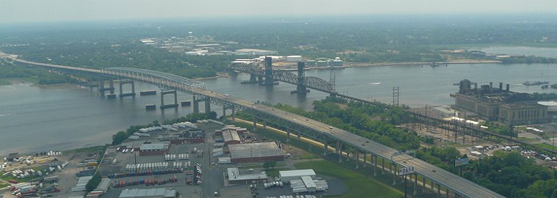 In Port Richmond, the Betsy Ross Bridge appears like a big sister of a railroad bridge just South.