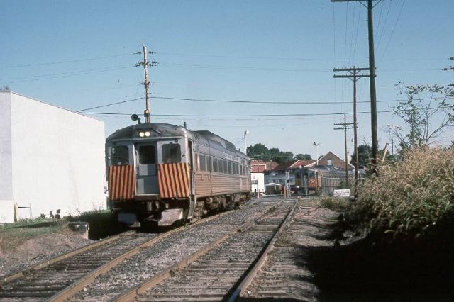 BEFORE and AFTER - RDC Leaving Newtown Station 1982 with the track to the right leading to the yard, and the immediate switch to