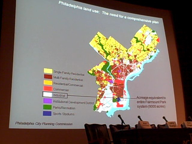 Industrial land use is, by acreage, equivalent to the entire Fairmount Park system, according to the Planning Commission.