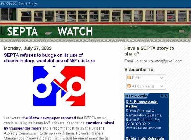SEPTA Watch blog posting