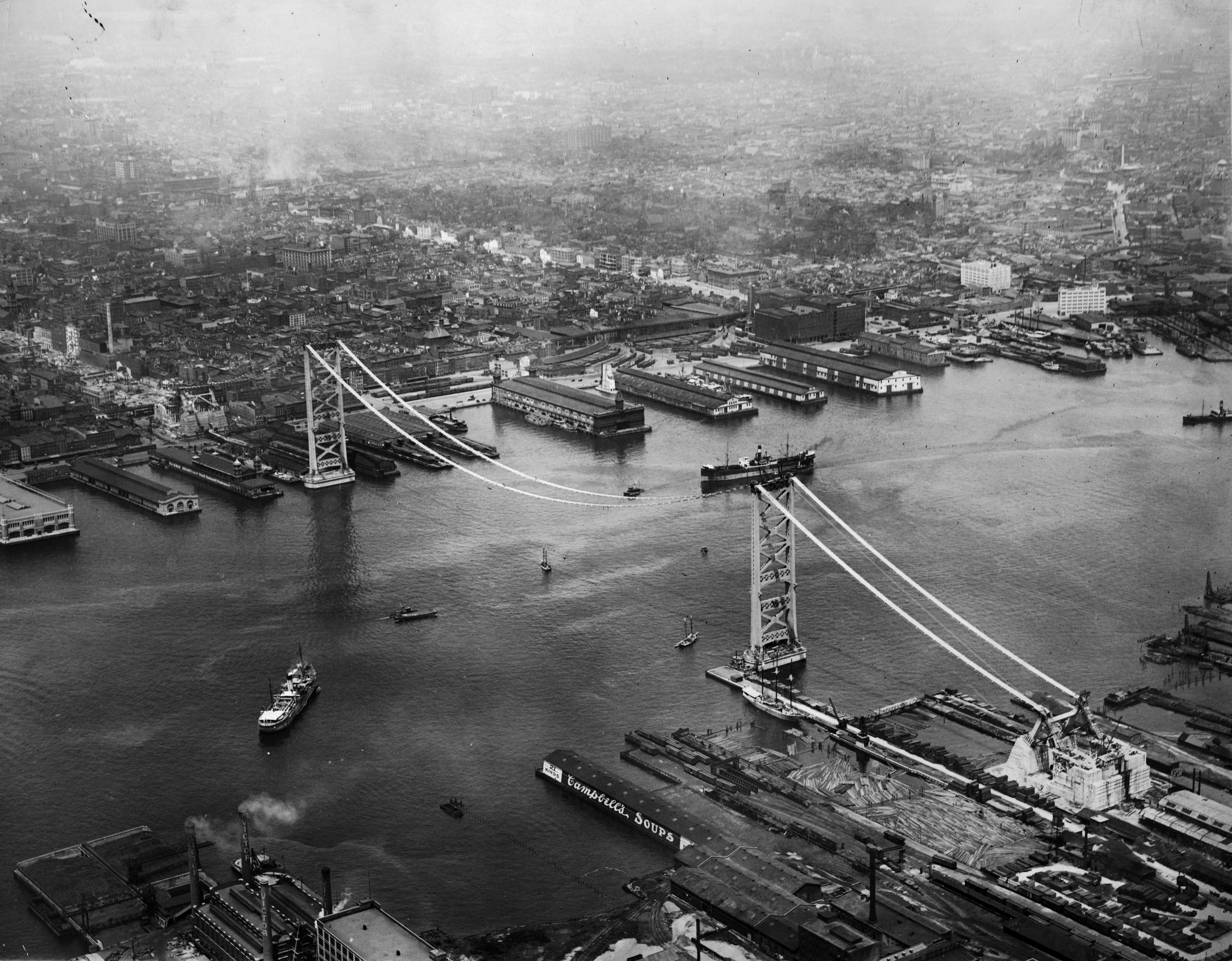 Philadelphia-Camden Bridge Under Construction, 1924. (Image no. 4300)