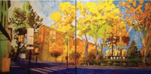 Fitler Square: Early Light (diptych) | Edwin Bronstein