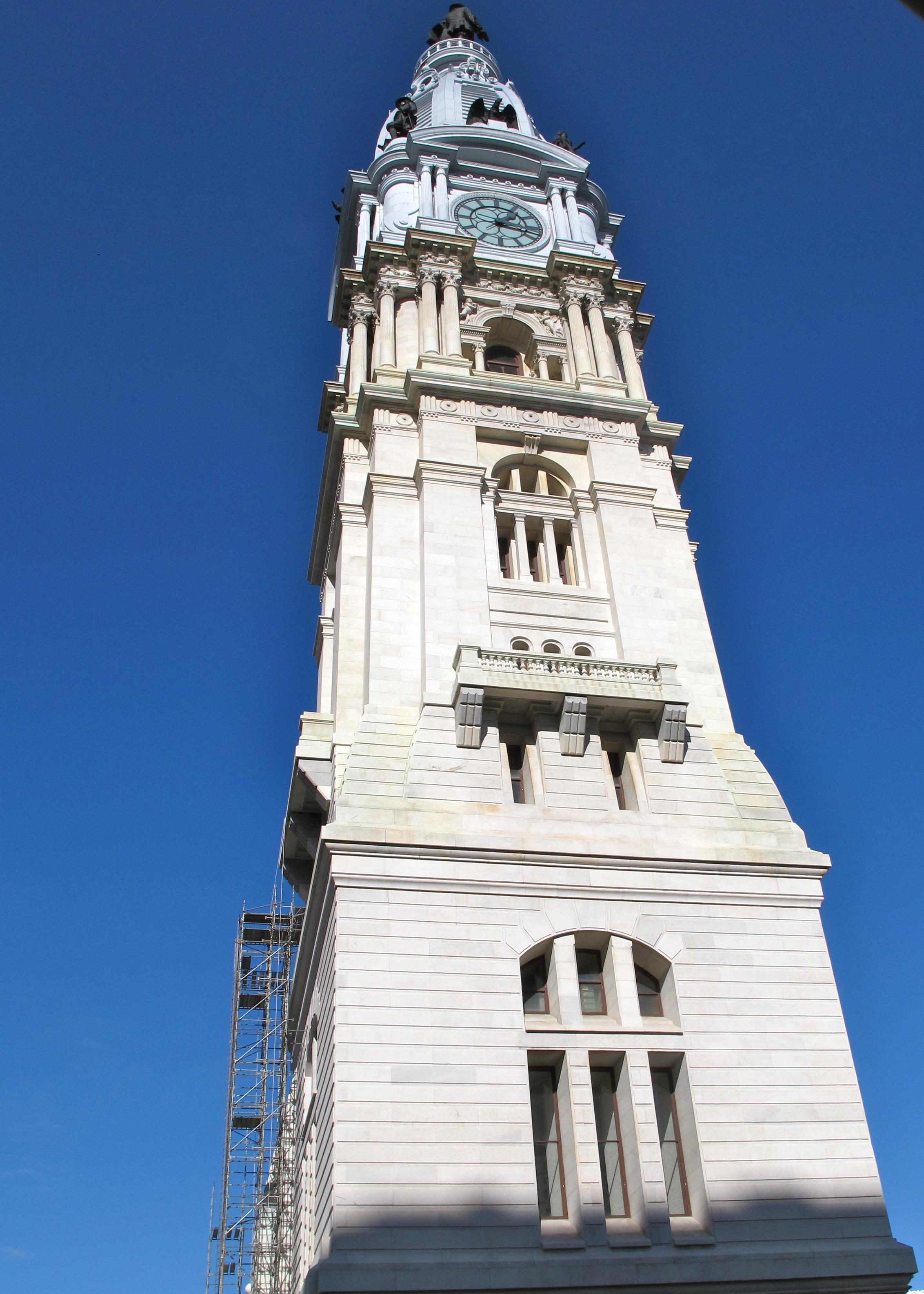 Scaffolding on City Hall tower this fall.