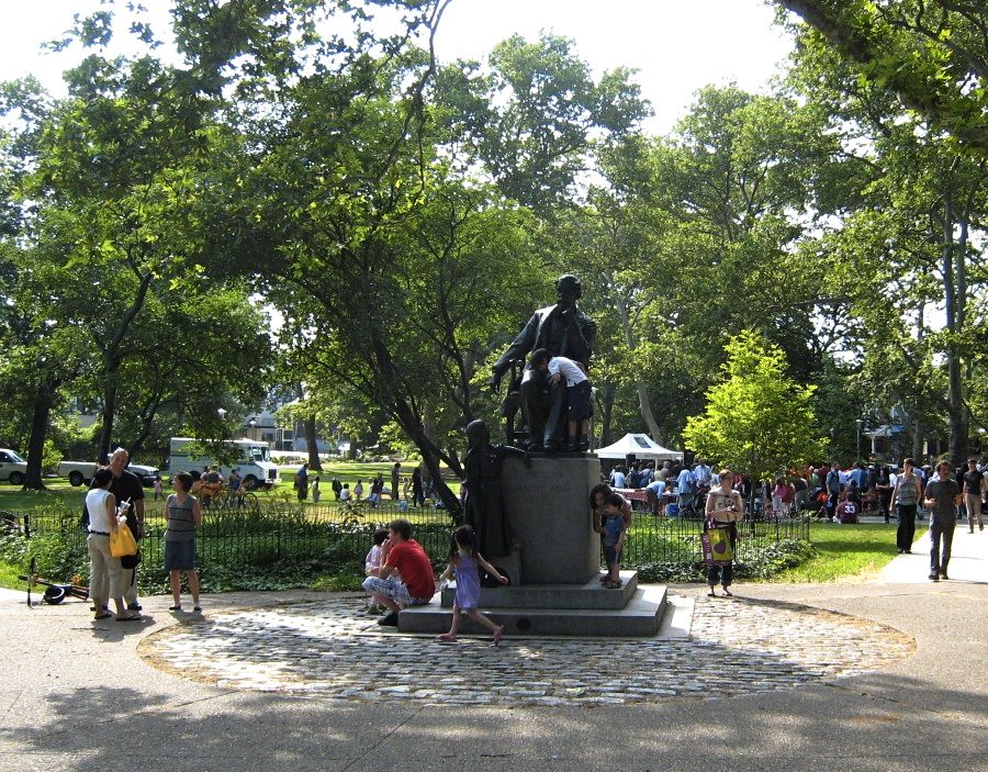 The Charles Dickens statue in Clark Park was installed in 1901. Celebrate Dickens' 200th birthday with Friends of Clark Park on Sunday.