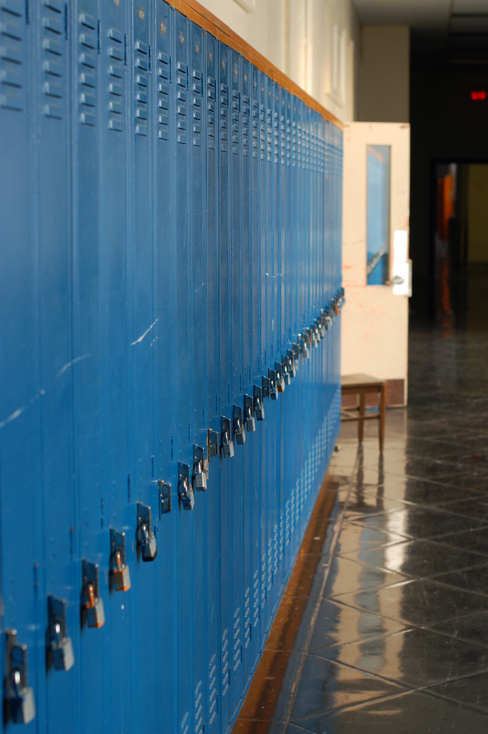 An empty hallway at the old West Philadelphia High School.