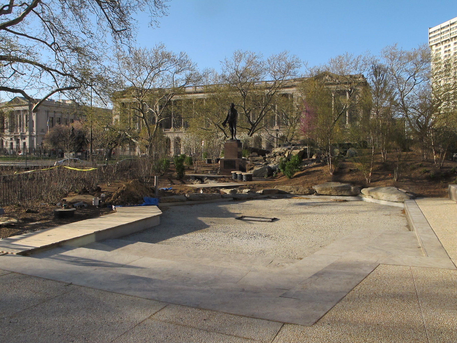 The children's discovery garden and boat pond in the new Sister Cities Park.
