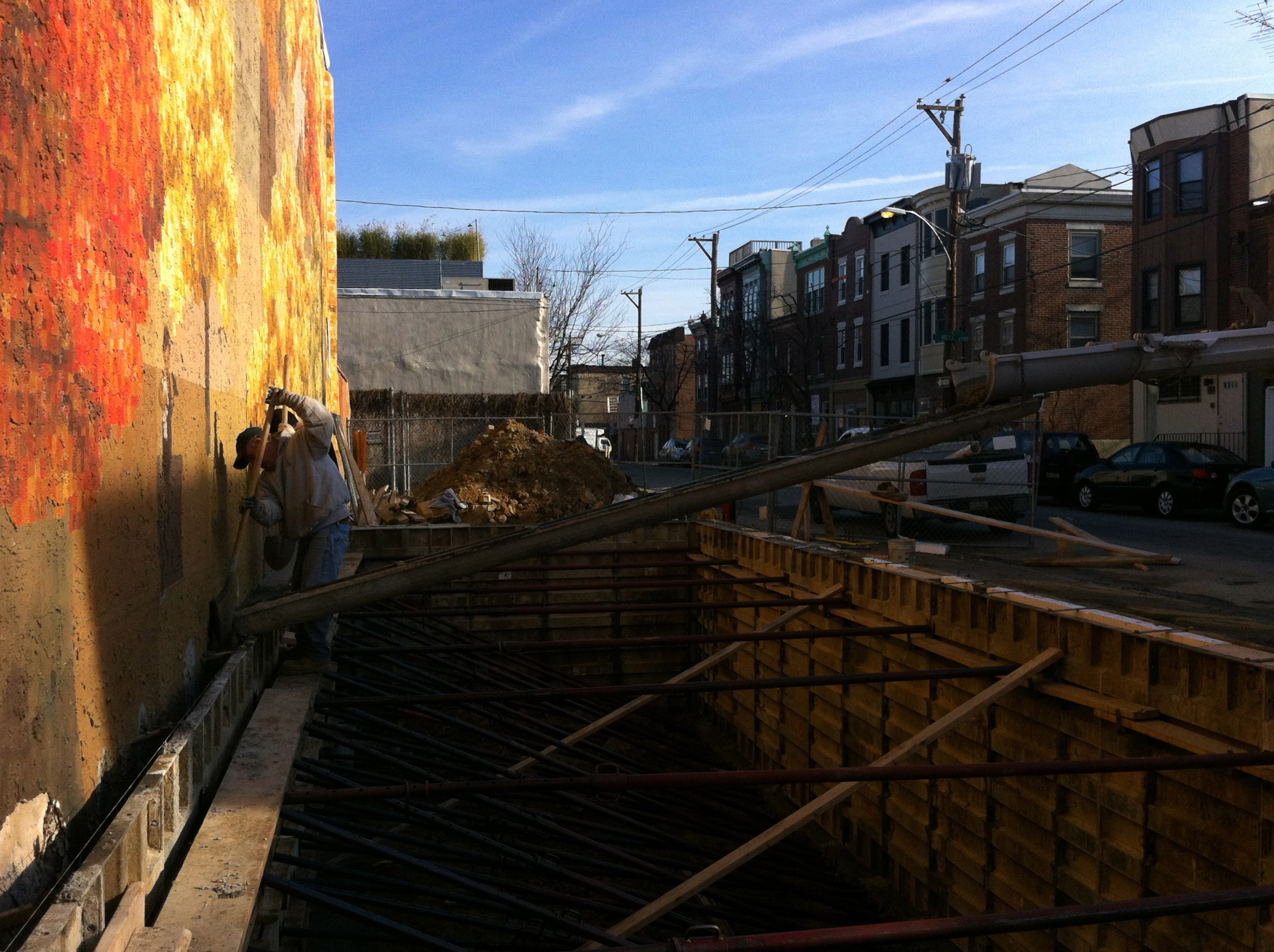 Construction of the new rowhouse at 9th and Bainbridge next to Autumn in December 2011.