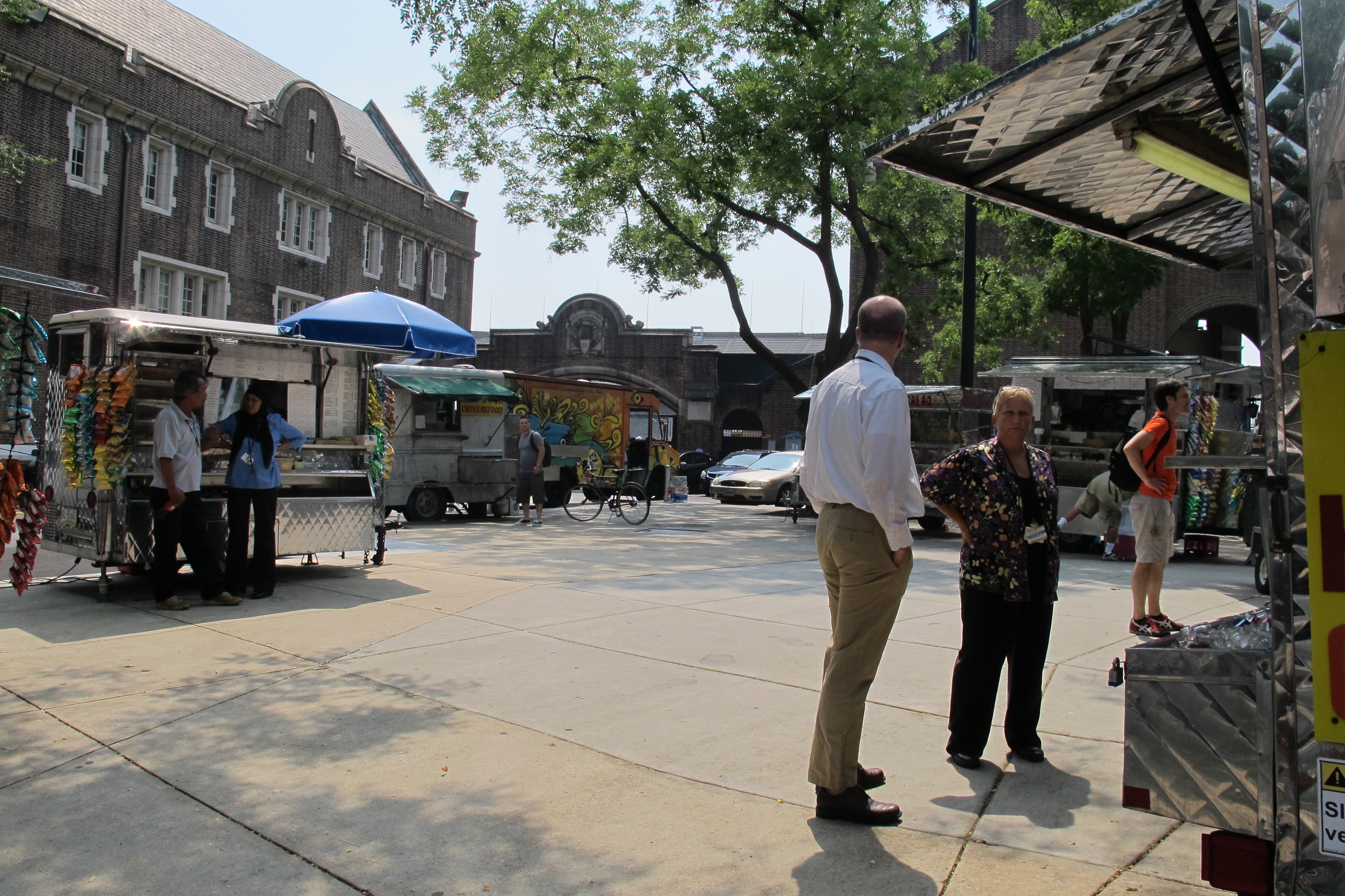 Food carts are now clustered outside of Franklin Field.