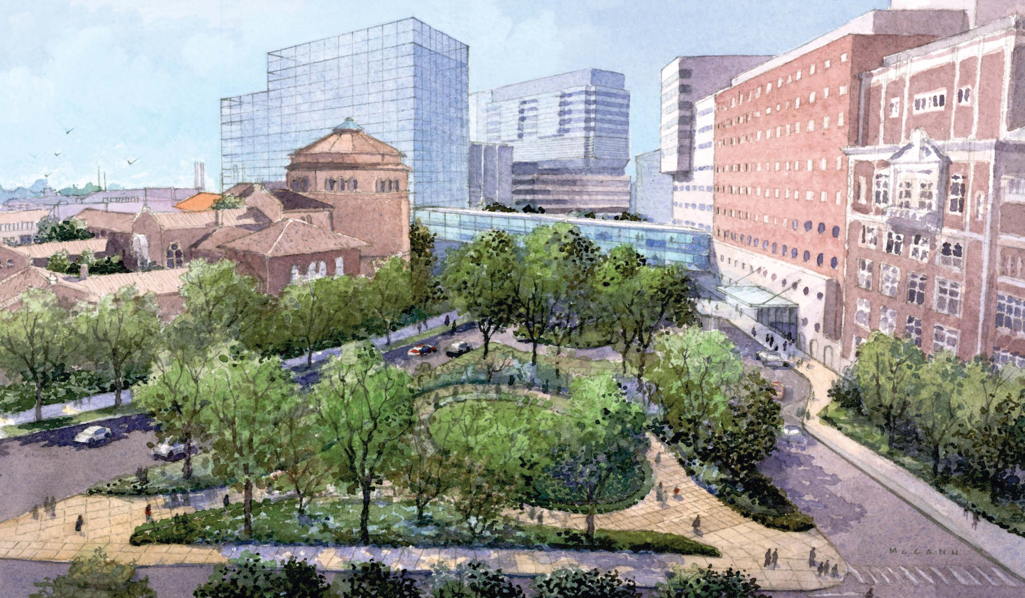 Artist's rendering of Spruce Street Plaza | courtesy Penn Facilities & Real Estate Services