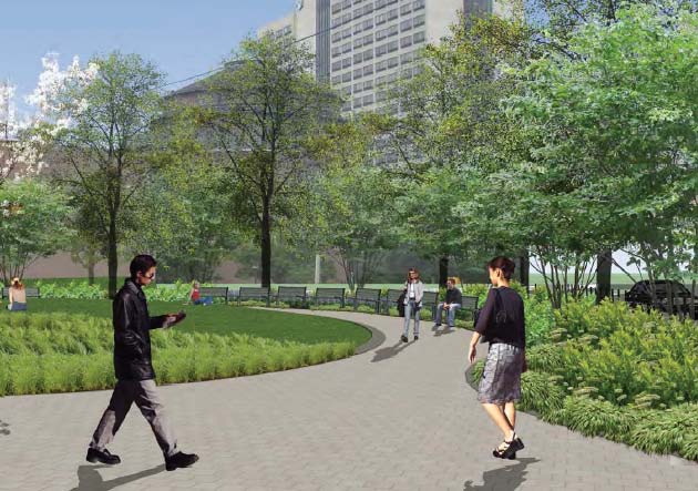 Rendering of Spruce Street Plaza | courtesy Penn Facilities & Real Estate Services