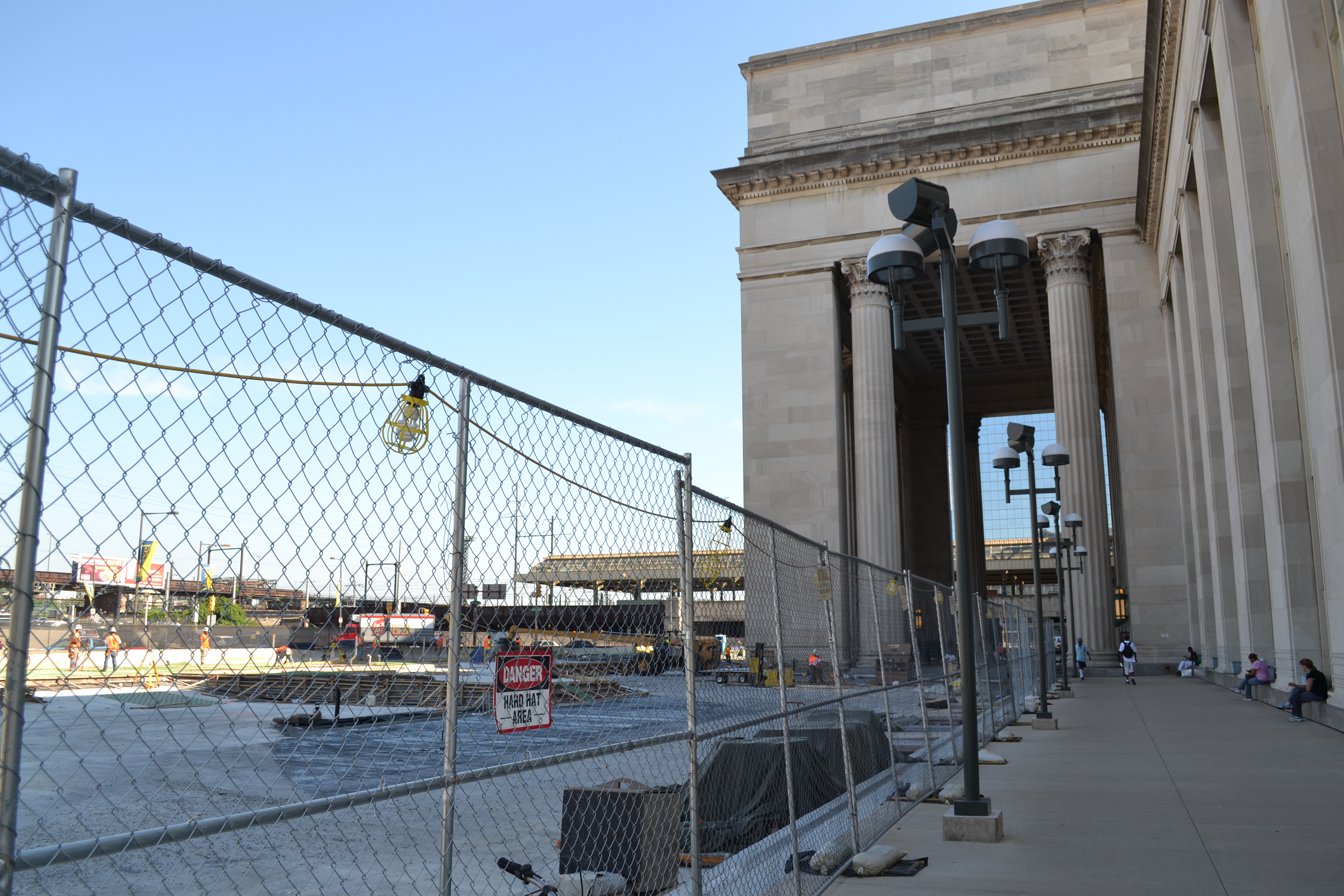 Amtrak's construction outside 30th Street Station's west entrance will finish around Thanksgiving