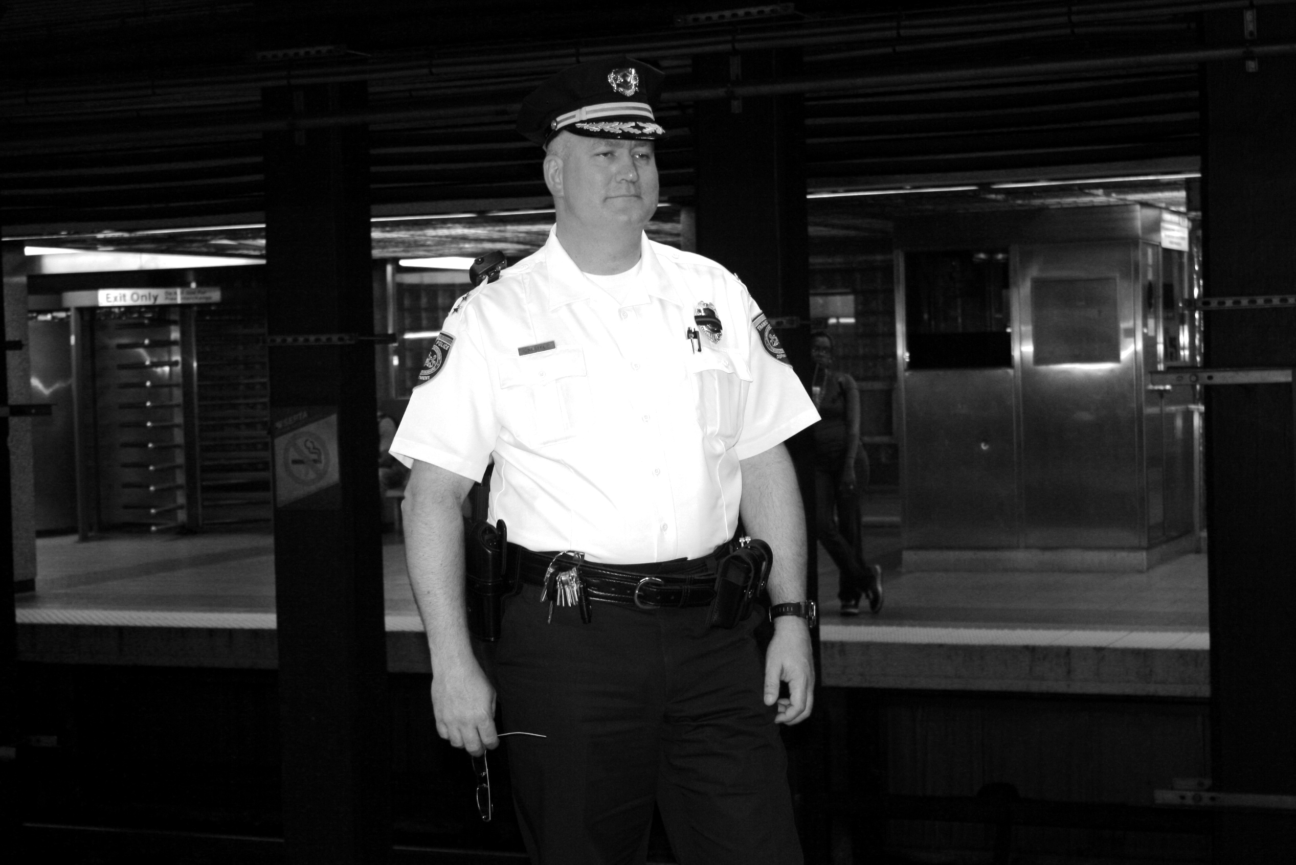 Chief Nestel at 13th Street Station