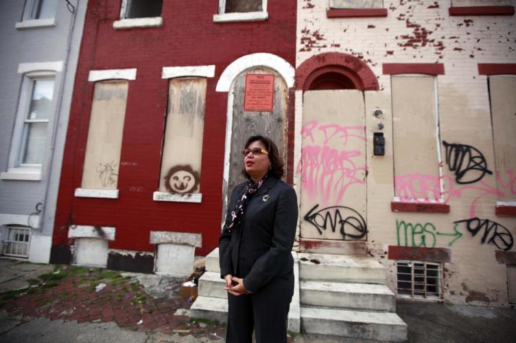 councilwoman maria q sanchez stands in front of 2432 n 4th street a blighted tax delinquent property in her district march 1 2013 david swanson inquirer staff photographer 752 502 s