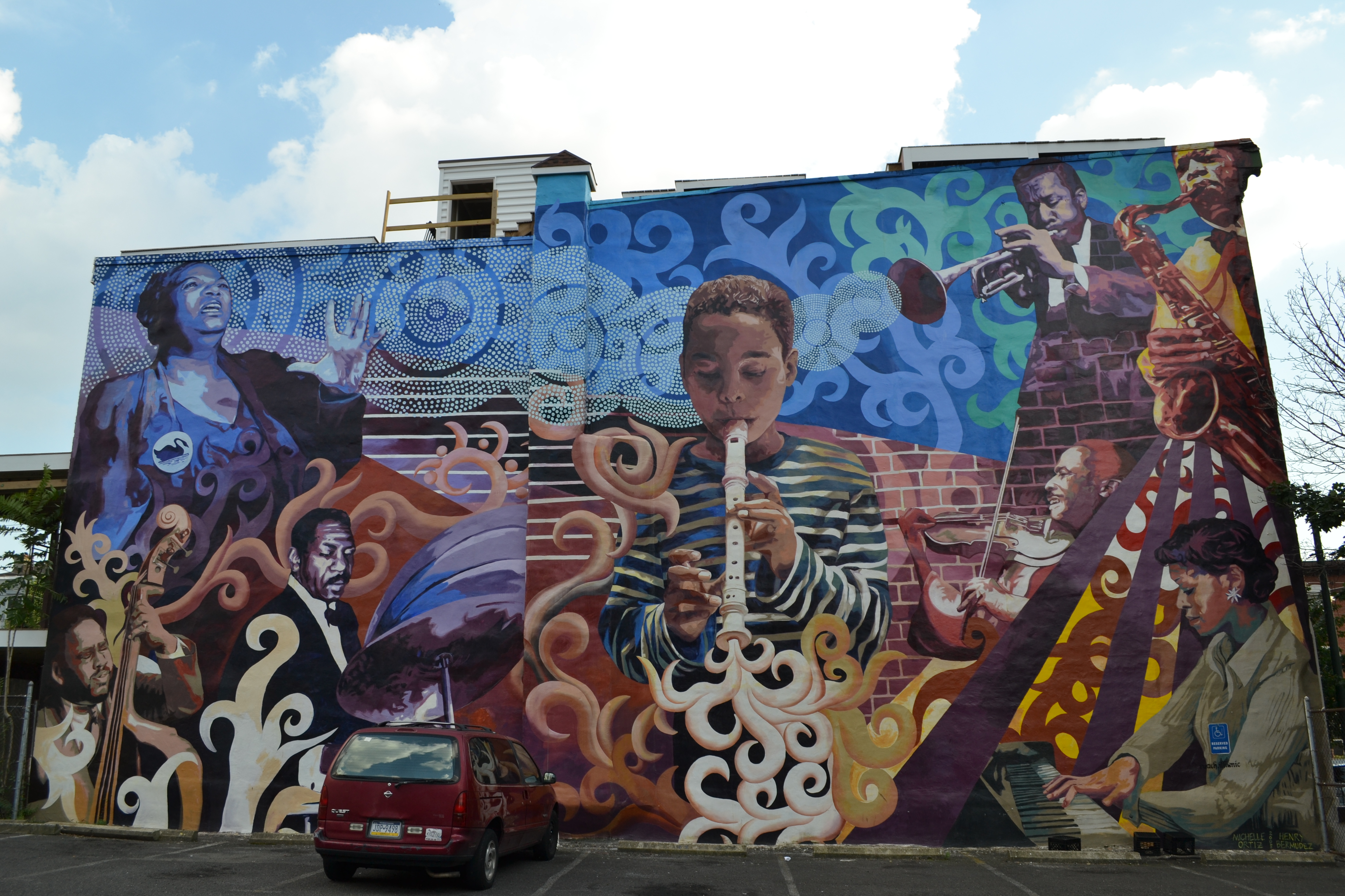 Down the street a mural pays homage to the neighborhood's rich musical culture