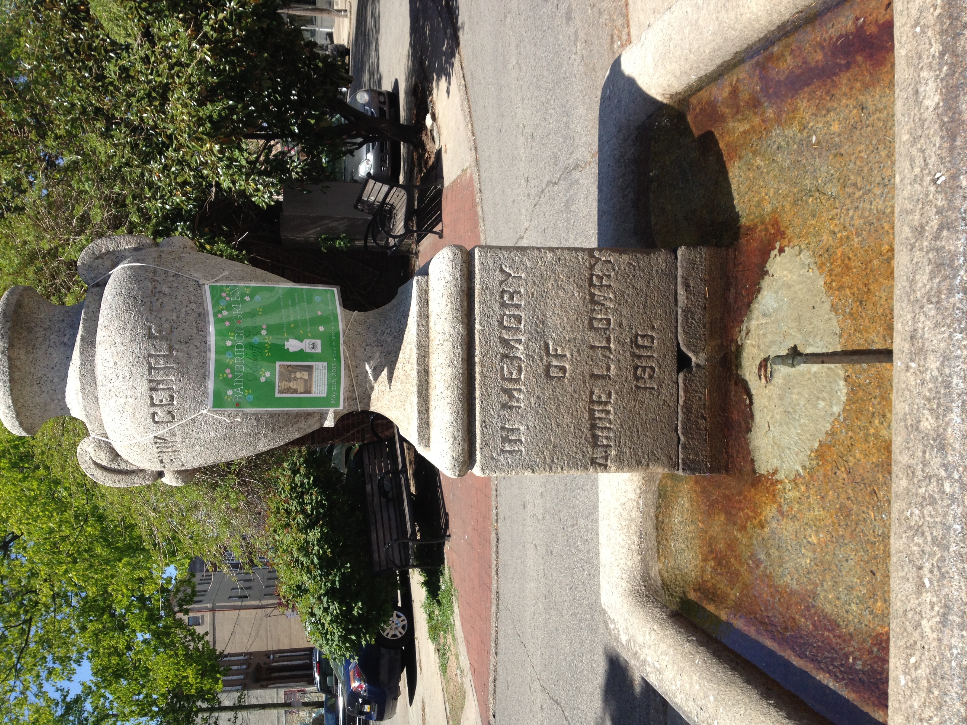 Drink Gentle Friends - This horse trough could anchor a redesigned plaza at the 3rd Street end of Bainbridge Green.