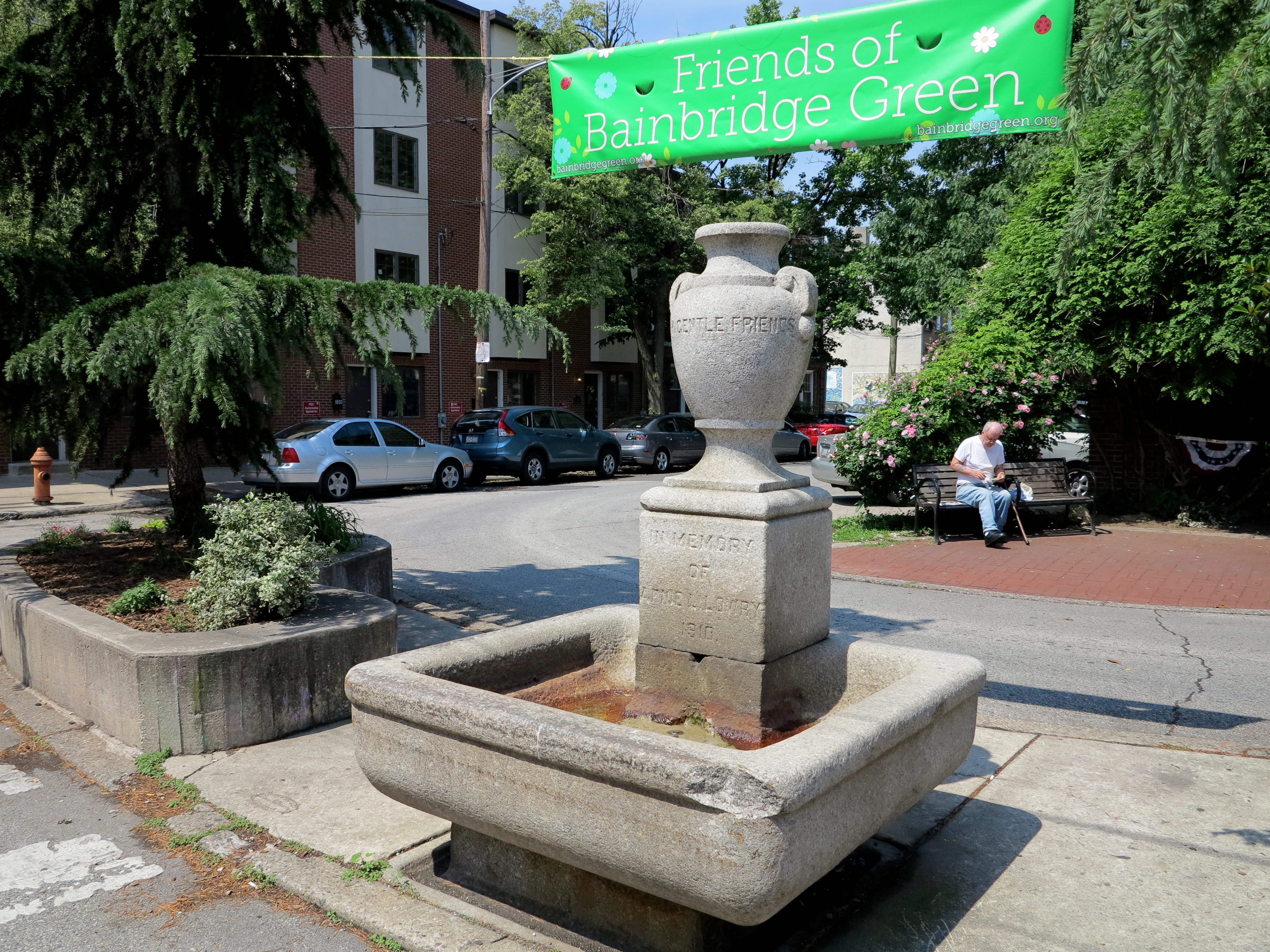 Drink Gentle Friends - This trough and fountain at Bainbridge Green was installed in 1910.