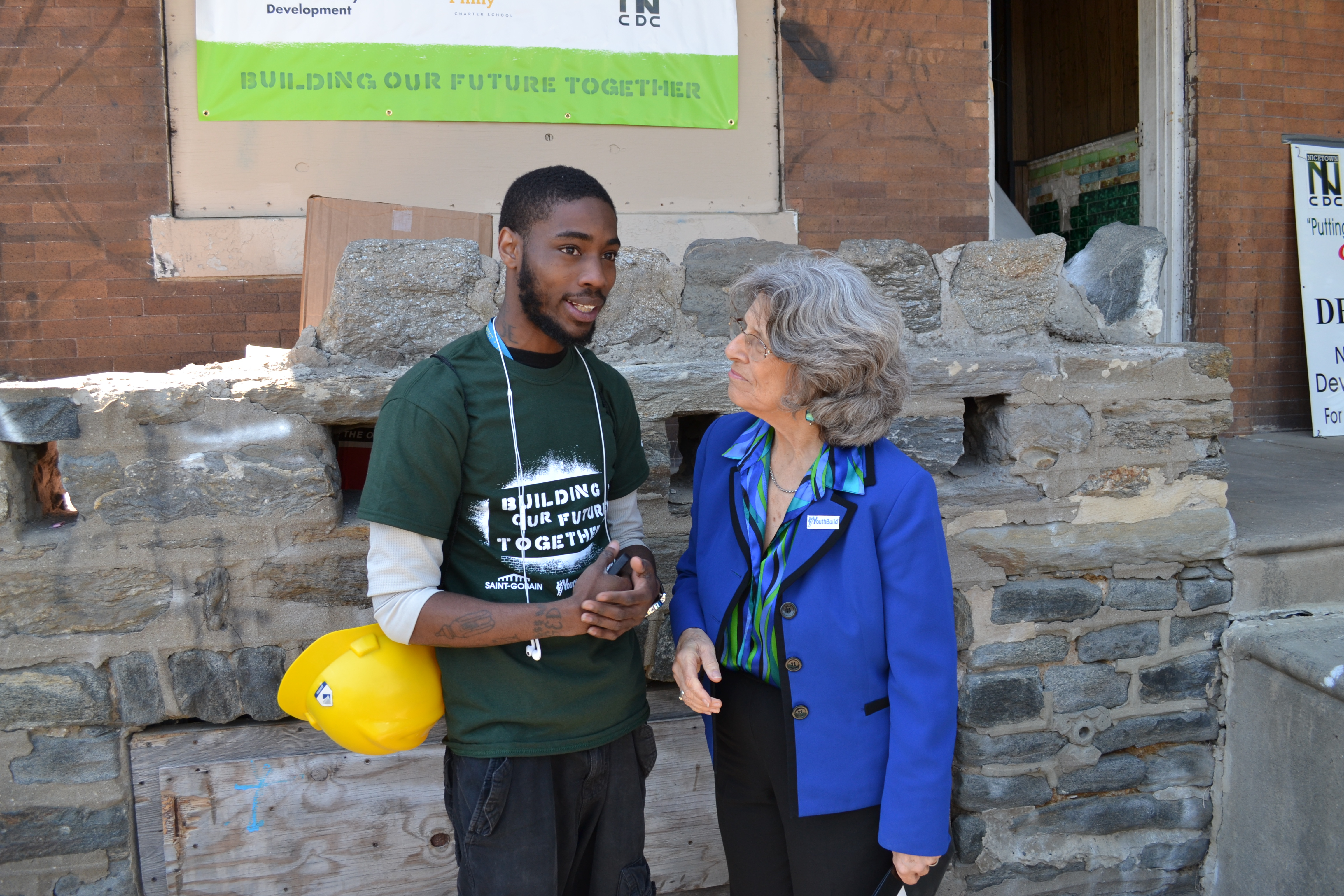 YouthBuild USA CEO and founder Dorothy Stoneman spoke with all of the YouthBuild Philadelphia students