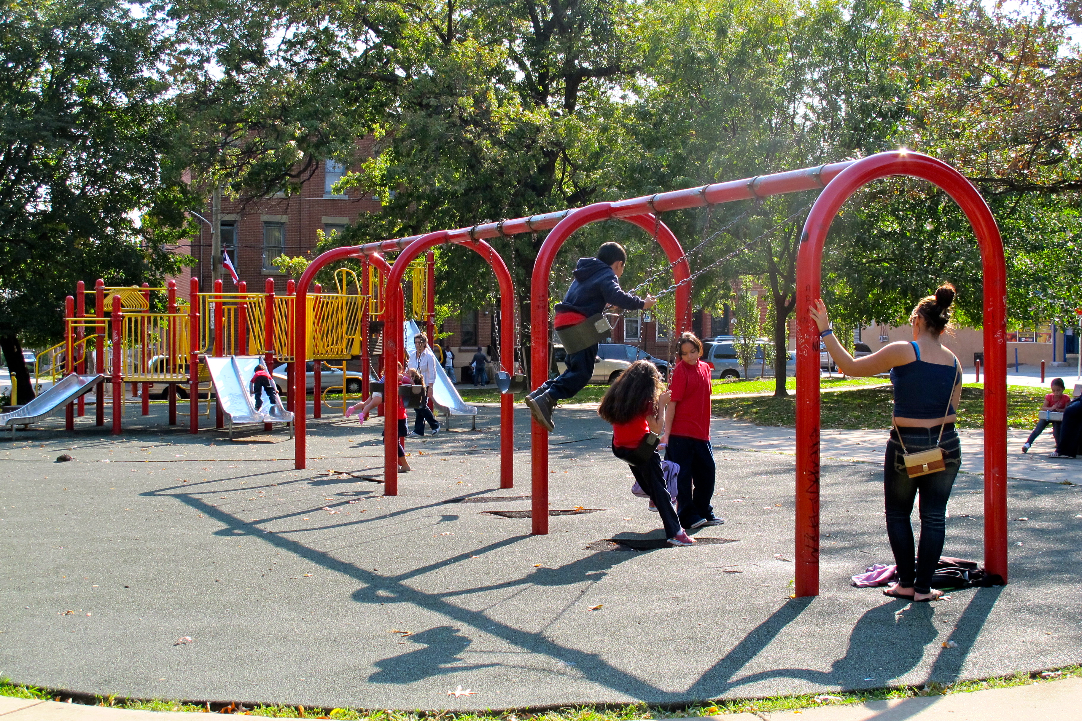 Fairhill Square's playground is well-used