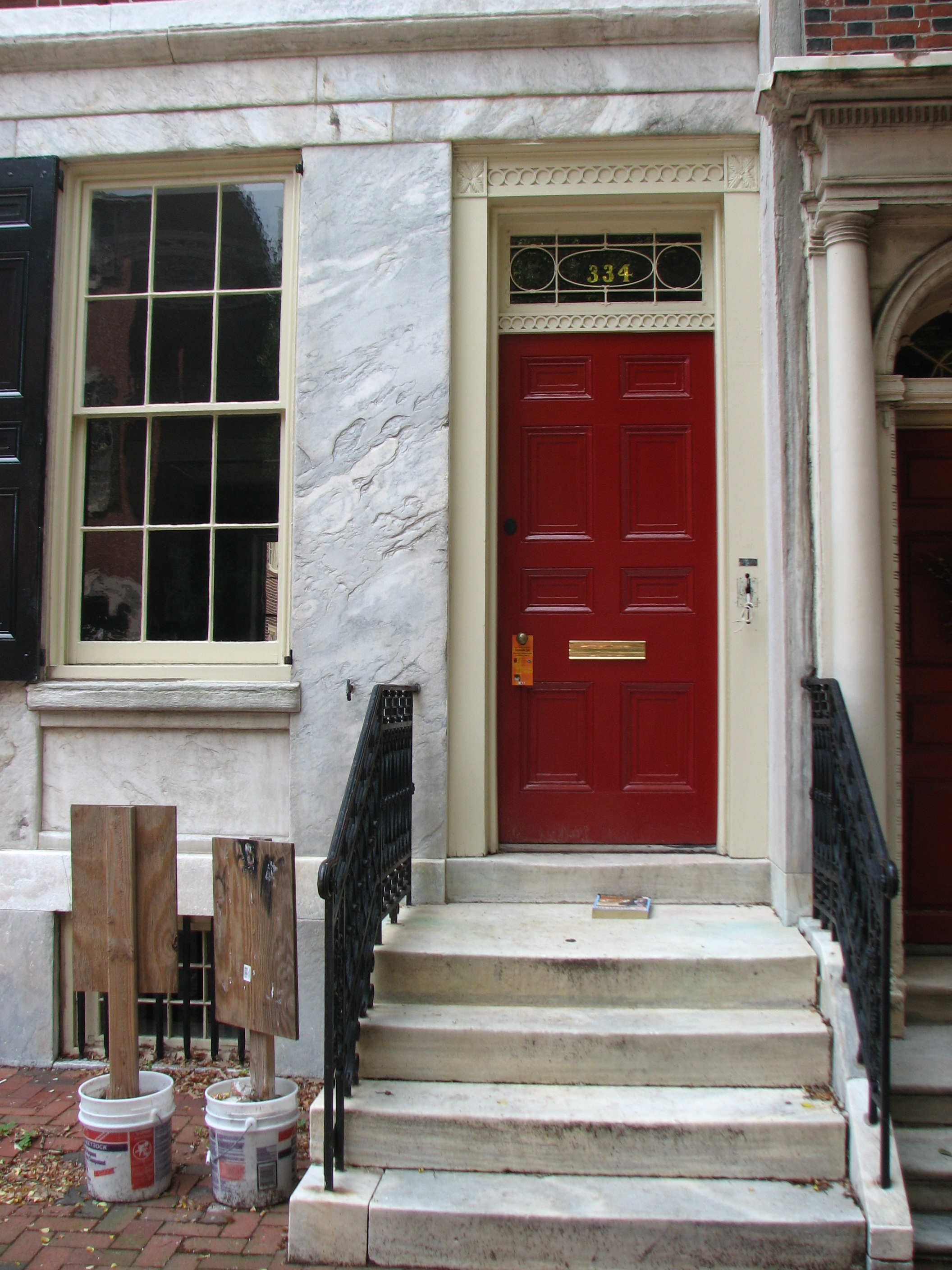 The entrance to one of the Girard Row homes.