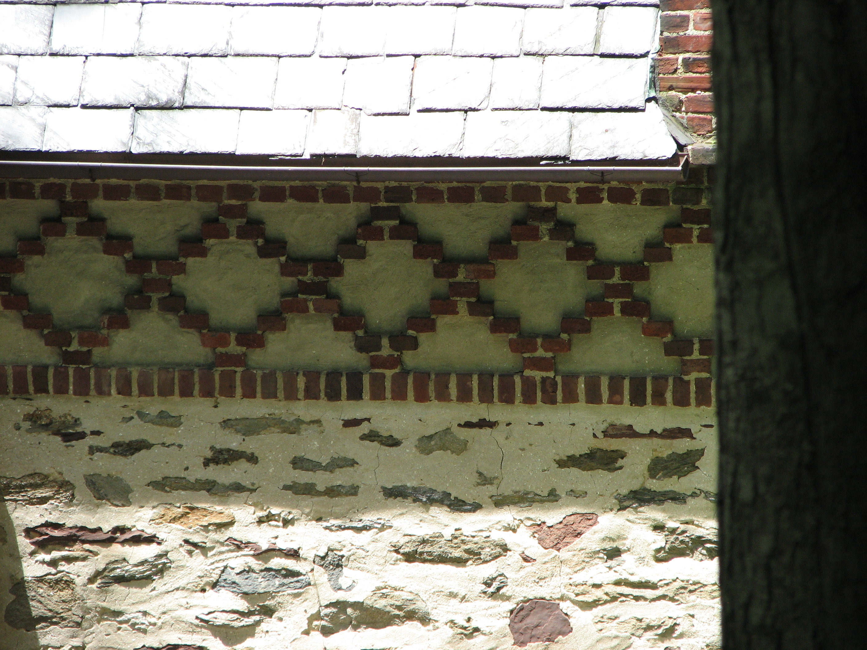 Elaborate brick designs adorn the carriage houses.