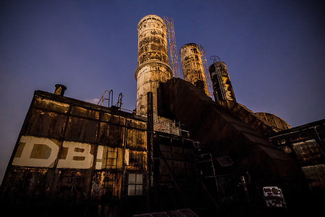 The Willow Street Steam Plant glows as sun sets. | 'DB!' | Jeremy Marshall, Eyes on the Street Flickr Group