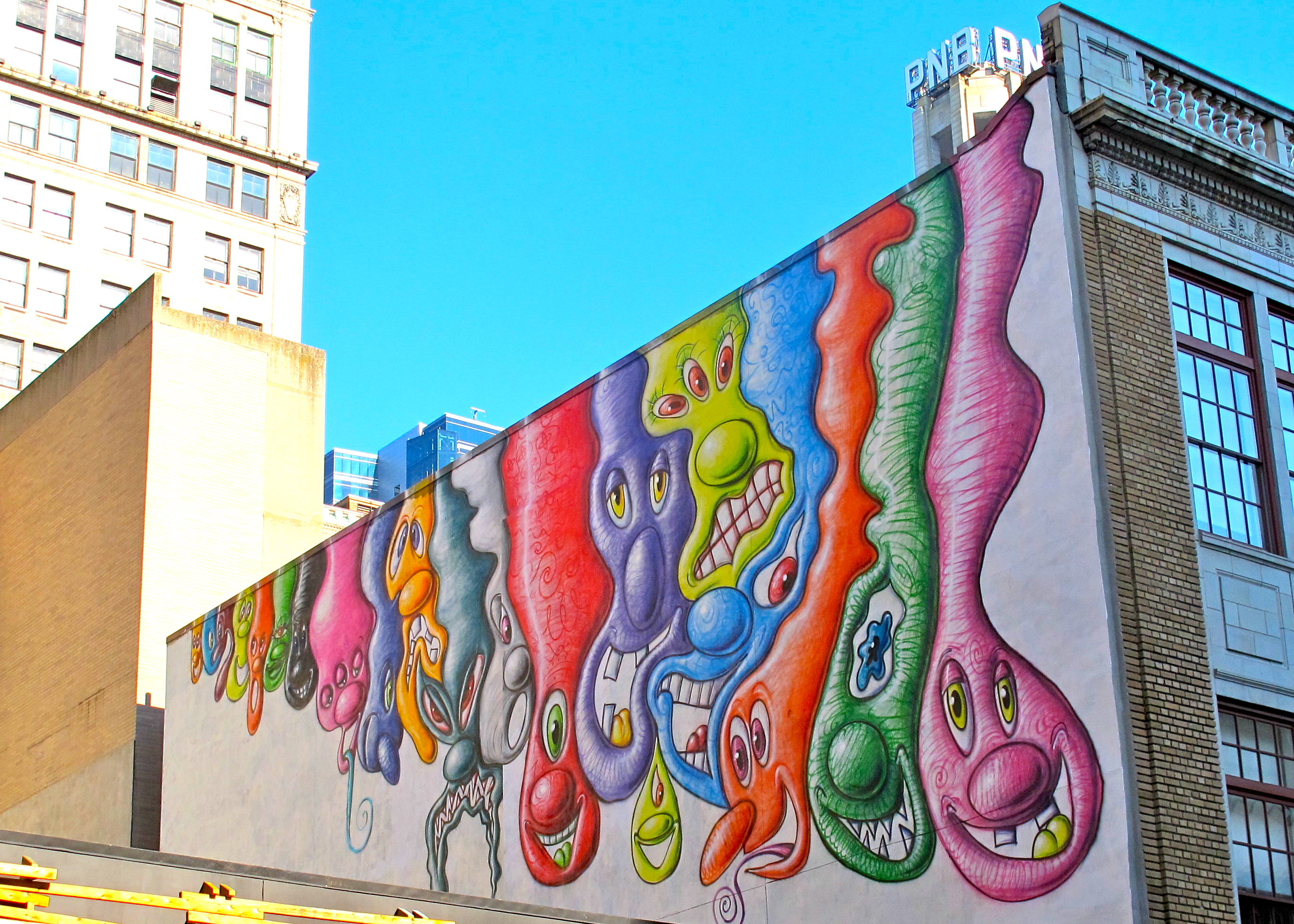 Kenny Scharf's mural on 13th Street on a Goldman Property.