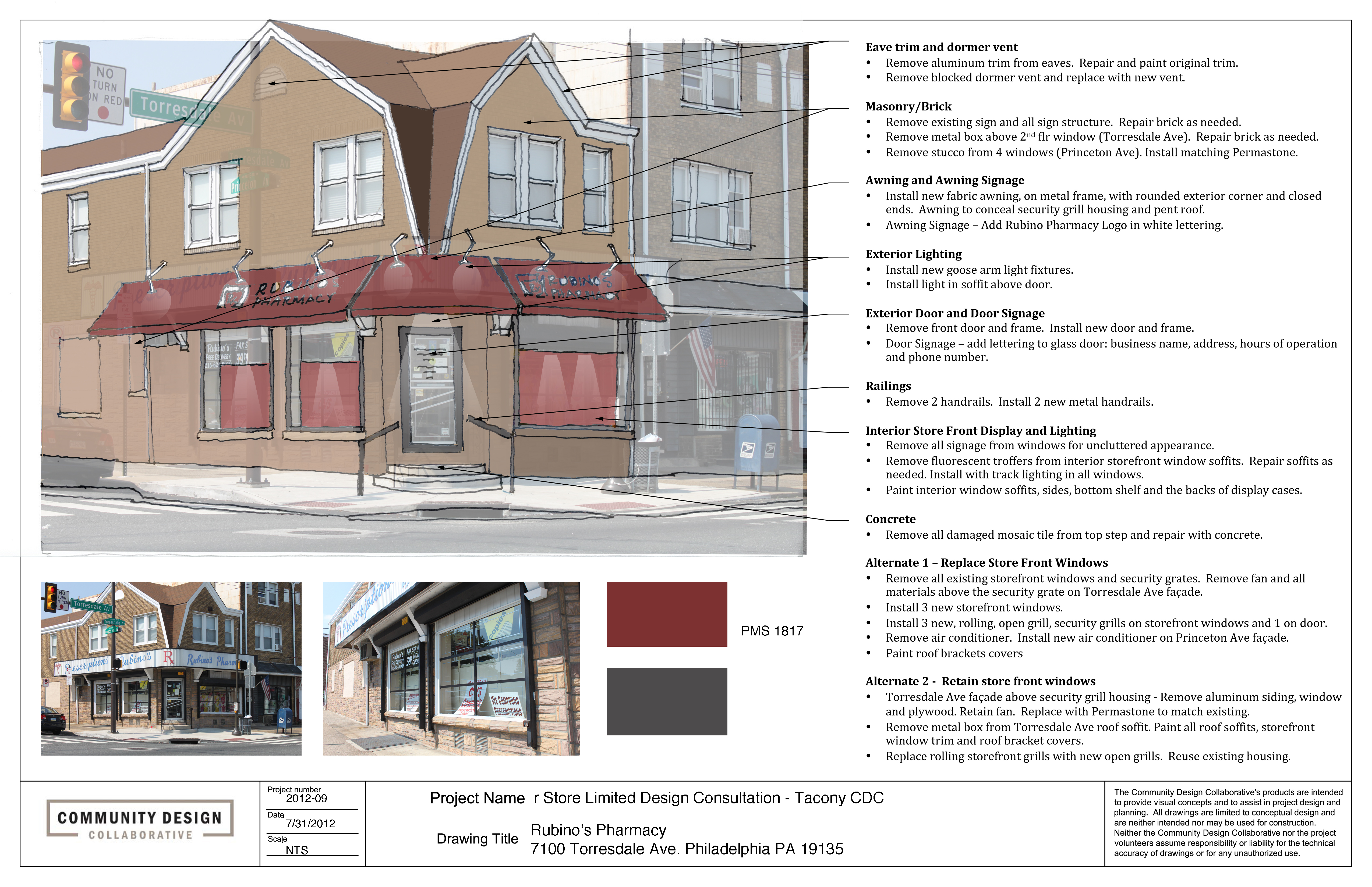 Rubino's Pharmacy redesign possibilities. (7100 Torresdale Ave.) | Community Design Collaborative